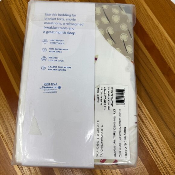 The Company Store Percale Standard Pillowcases Woodland Animals 100% Cotton New - Picture 2 of 3